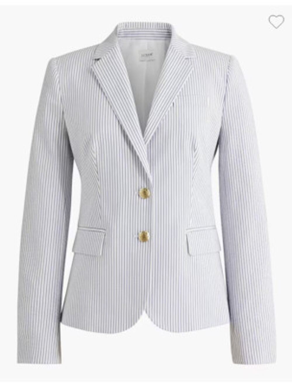 NWT J Crew Factory Seersucker Schoolboy Blazer White Noble Peri Size P6